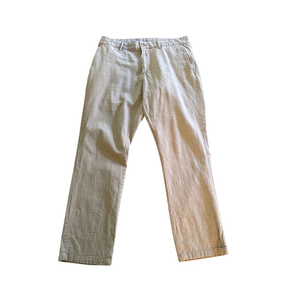 Old Navy Rotation Slim Linen Blend Pants Pale Khaki 34x30 Mens Pale Khaki Preppy
